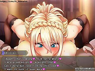 The humiliating defeat of a knight princess in a Hentai game