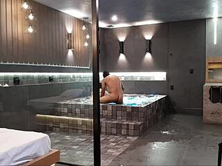 Wild Sex In Bathtub: Brunette Handles Big Cock And Cum.