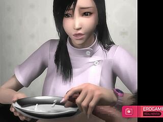 I play this game where the cute hentai nurse bends over in doggystyle to get my cumshot