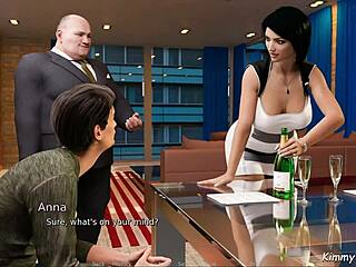 Submissive Secretary Anna Sucks Fat Cock in Office Scene