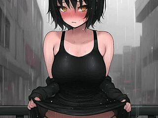 Ear Licking ASMR with Wet Teen 18+ Hentai in Rain