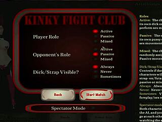 In the kinky fight club, the bunnygirl dominates with hard pegging against big cocks in the ring