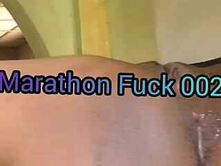 Ebony Latina Bent Over for Outdoor Marathon Oral and Fucking