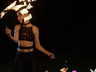 Teen Elilith Noir Teases with Fire and Shows Off Her Stunning Big Ass