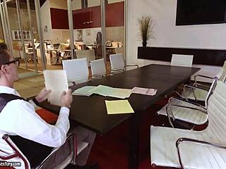 Amazing footjob and blowjob in office with shay evans!