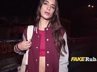 Hey, this freaky French girl goes wild for cash in public!