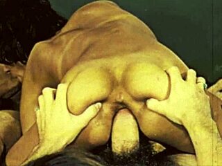 Feeling wild with a vintage British threesome in retro hairy action