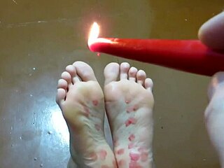 mature couple explores foot fetish with tickling and wax domination at home
