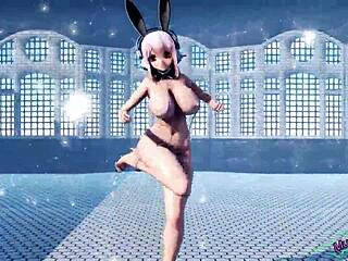 Super Sonico's bouncy dance in 4K is quite the sight