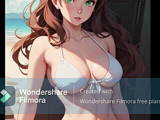 adalyn gives jerk off instructions on the beach in this hentai anime episode