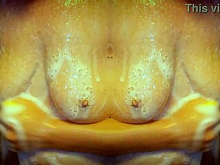 Milf's Sensual Shower Scene with Erotic Mirror Reflection and Soapy Massage