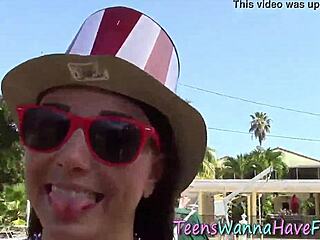 Young girl receives a massive penis in realistic outdoor encounter