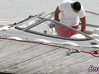 smalltits european beauty rides and gets assfucked on boat outdoors