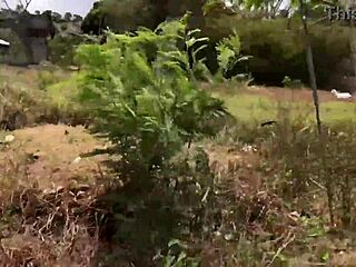 Nina Rivera gives a sloppy deepthroat to her lover by the river