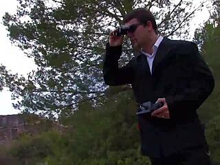 In this outdoor film, french amateur gets assfucked hard by big cock