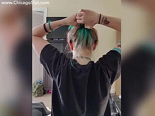 Blonde Milf Teases Riding Stepbro with Big Tits and Tattoo