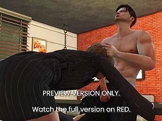 Yo, check this 3D hentai office preview, so rough! 😈