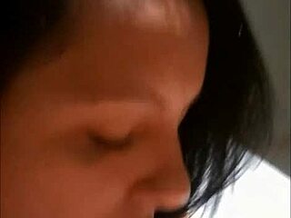 brunette sucks and swallows cum in pov cheating scene