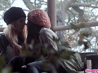 runaway chick eating her bffs pussy