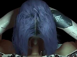 Robot Girl Gives POV Handjob in Cyberpunk Parody, Her Wet Pussy Tight and Skinny