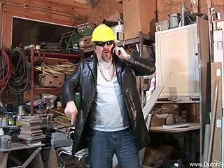 Dutch Teacher in Glasses Bangs Student Hard in Class