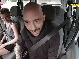 Sugarbabestv Greek Fake Taxi Driver Gets Public Blowjob in Wild Ride
