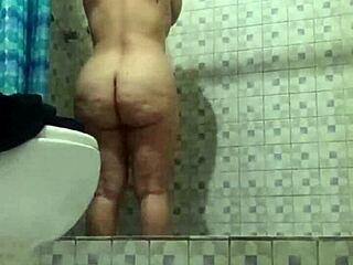 Spying on my mature stepmother in the shower, whispers the camera