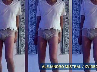 alejandro mistral dances again in white and blue underwear