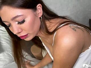 Stunning brunette feels intense passion during deep pounding