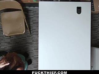 Busty Teen with Glasses Caught Stealing Cucumber in Garage Gets Hardcore Punishment by FuckThief.