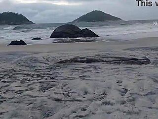 Tattooed Moreno Pounds Blonde Fada Mel on São Paulo Beach.