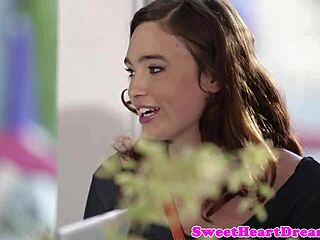 Teenage lesbian dykes in panties tribbing and facesitting with oral and shaved pussies