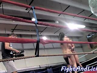 amateur babes feel the thrill of wrestling before scissoring