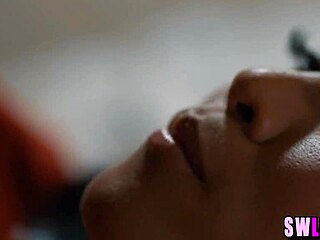 Tiny 18+ black babe hooks up with cute Asian for wet kisses