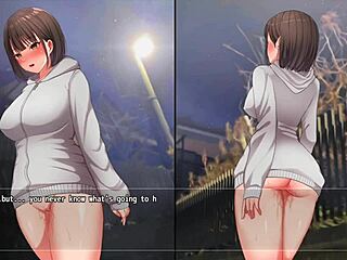 a cute girl walks naked at night and masturbates at doors for creampie fun