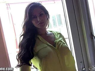 Sunnyleone plays naughty girl in lingerie solo