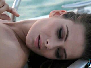 sexy brunette model strips for playboy