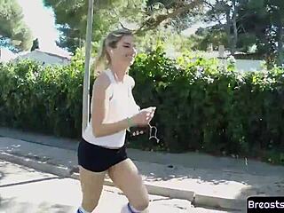 Huge tits amateur babe gets drilled in missionary position