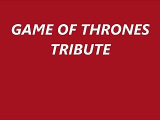 Lady Melisandre cosplay in passionate sex parody from Game of Thrones with couple