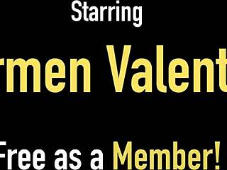 oiled up carmen valentina dildo fucks pretty plump pussy