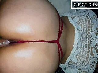 mi chapina con mini shorts tacones y tremendo culo en lencería