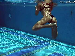 poolside MASTURBATION with teen tiffany tatum in tight solo action by the water