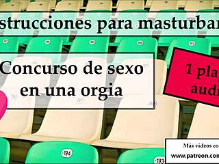 Can you cum first in this sexual contest with shemale orgy and jerk off instructions?