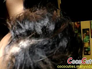 slim nympho ebony can't keep my monster cock out her mouth!