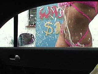 Sexy Brunette Blows Cock in Car Before Sideways Fucking