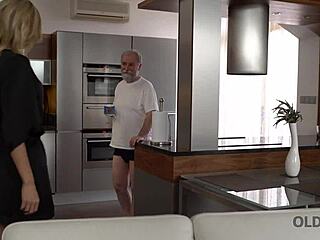 Old4k Blonde and Old Husband Start Their Day with Tender Oral Play in Czech Fantasy