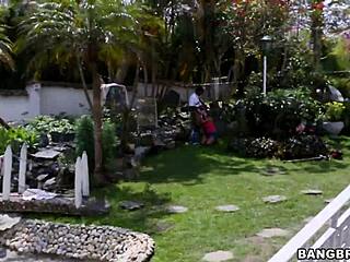 Colombian babe with big tits fucks guy with big black cock in intense session