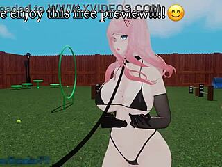 catgirl with big tits gets trained by master, moaning and squirting during blowjob and blowbang