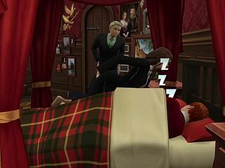 Animated Hermione's secret affair with Draco, caught by Ron in this Potter parody