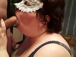 BBW gives lover oral creampie